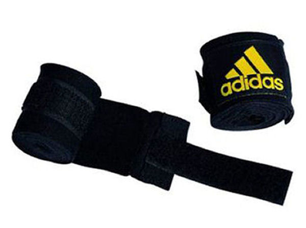 Adidas 4.5m Long Cotton Mix Hand Wraps EB ABA Approved Black